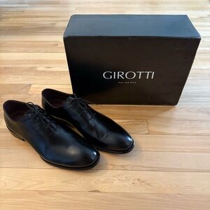 Girotti Black Leather Lace-Up Shoes